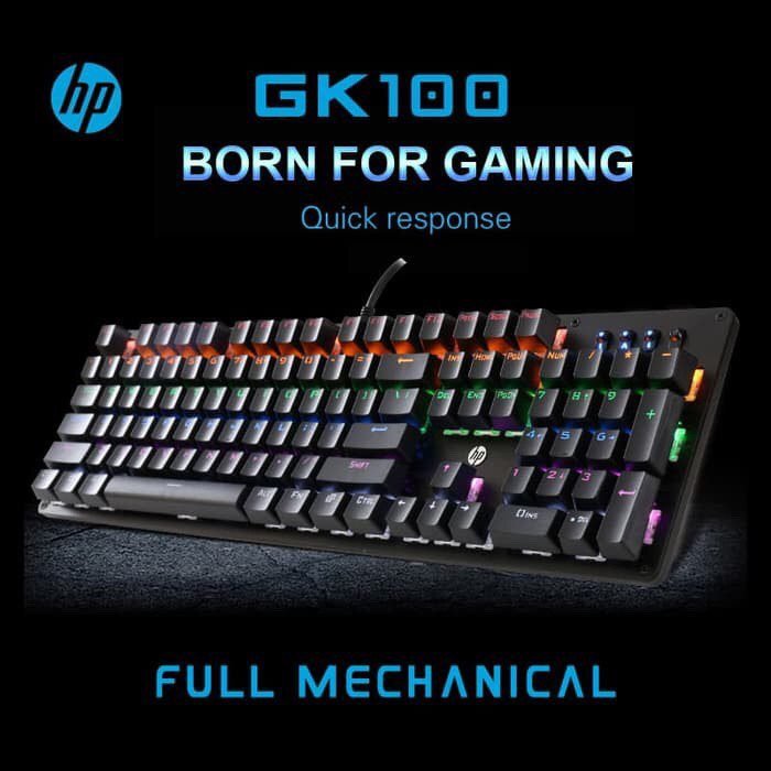 HP GK100F Mechanical Gaming Keyboard – RGB Customizable Lighting = (New)